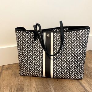 TORY BURCH COVERED CANVAS TOTE